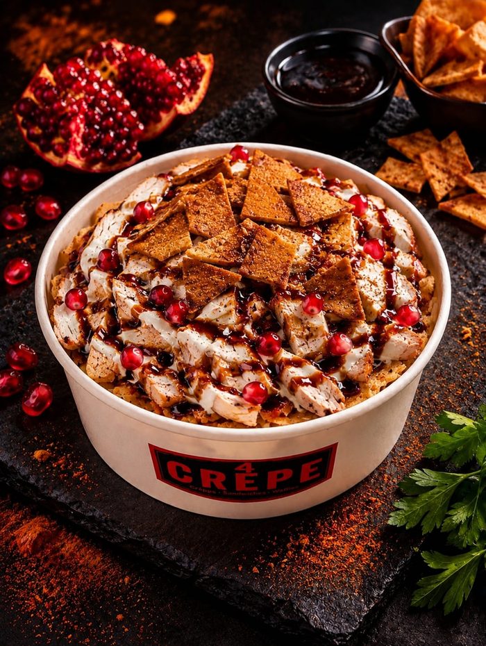 Chicken Fatteh at 4Crepe