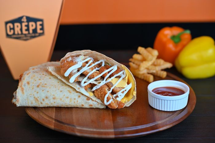 Chicken wrap and fries